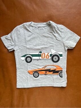 GAP Baby Muscle Cars Grey Cotton Tee, 3T